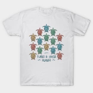 Turks & Caicos Islands Sea Turtle Flotilla (Distressed) T-Shirt